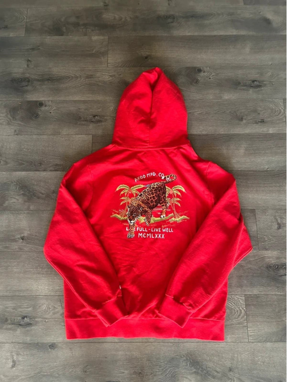 akoo red jaguar graphic hoodie xxl